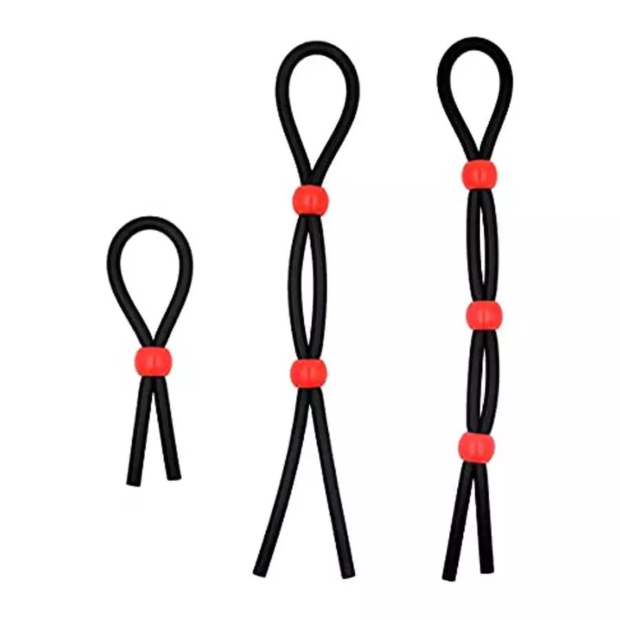 Adjustable Cock Ring Set Love Rings Basic Penis Ring Sex Toys,3 pcs Rope Ring,Silicone Delay Resistance Penis Exercise Ring/Spor