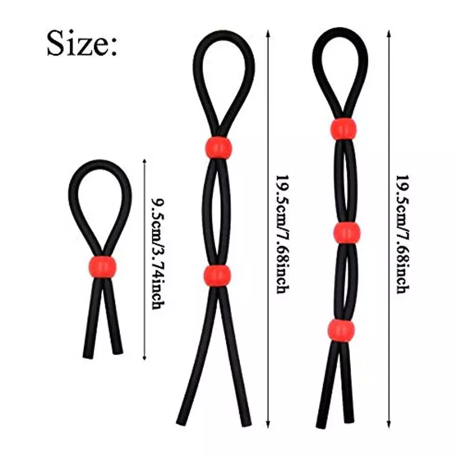 Adjustable Cock Ring Set Love Rings Basic Penis Ring Sex Toys,3 pcs Rope Ring,Silicone Delay Resistance Penis Exercise Ring/Spor