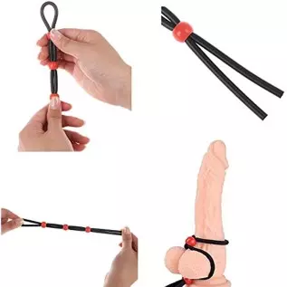 Adjustable Cock Ring Set Love Rings Basic Penis Ring Sex Toys,3 pcs Rope Ring,Silicone Delay Resistance Penis Exercise Ring/Spor