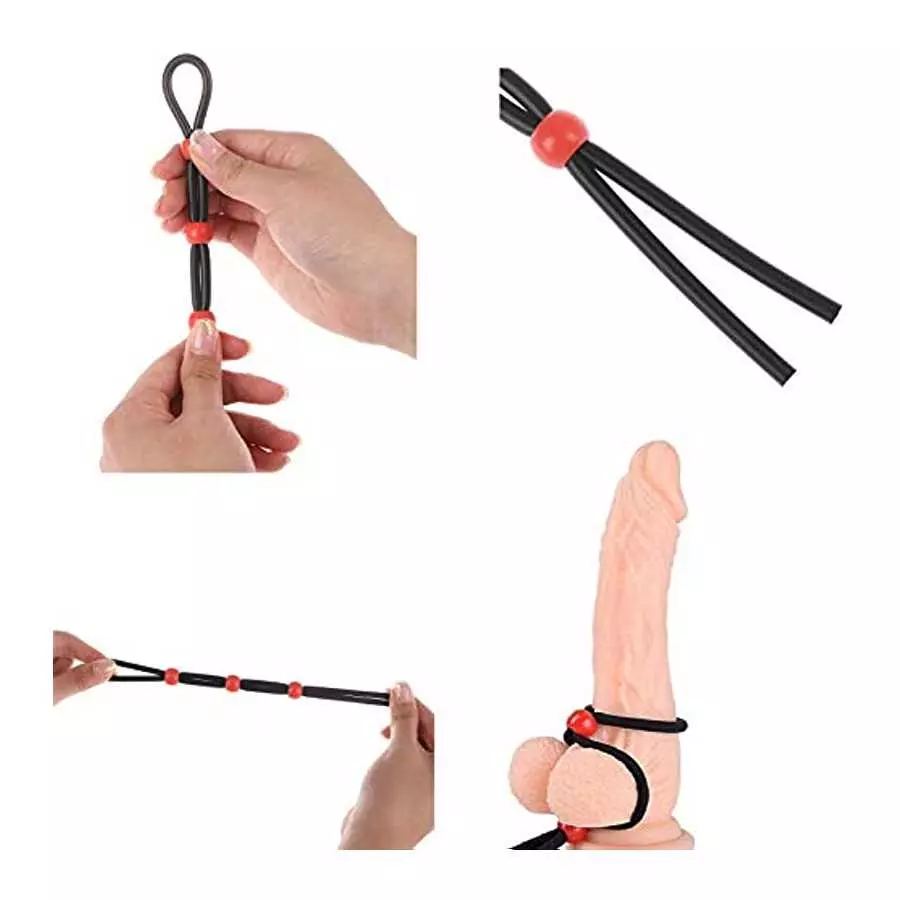 Adjustable Cock Ring Set Love Rings Basic Penis Ring Sex Toys,3 pcs Rope Ring,Silicone Delay Resistance Penis Exercise Ring/Spor