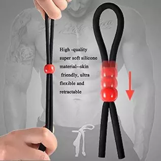 Adjustable Cock Ring Set Love Rings Basic Penis Ring Sex Toys,3 pcs Rope Ring,Silicone Delay Resistance Penis Exercise Ring/Spor
