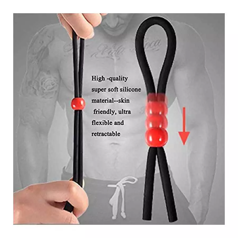 Adjustable Cock Ring Set Love Rings Basic Penis Ring Sex Toys,3 pcs Rope Ring,Silicone Delay Resistance Penis Exercise Ring/Spor