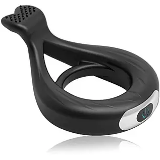 Silicone Vibrating Cock Ring 10 Vibration Modes Penis Ring Testicles Stimulates Waterproof Rechargeable Erection Pleasure Enhanc