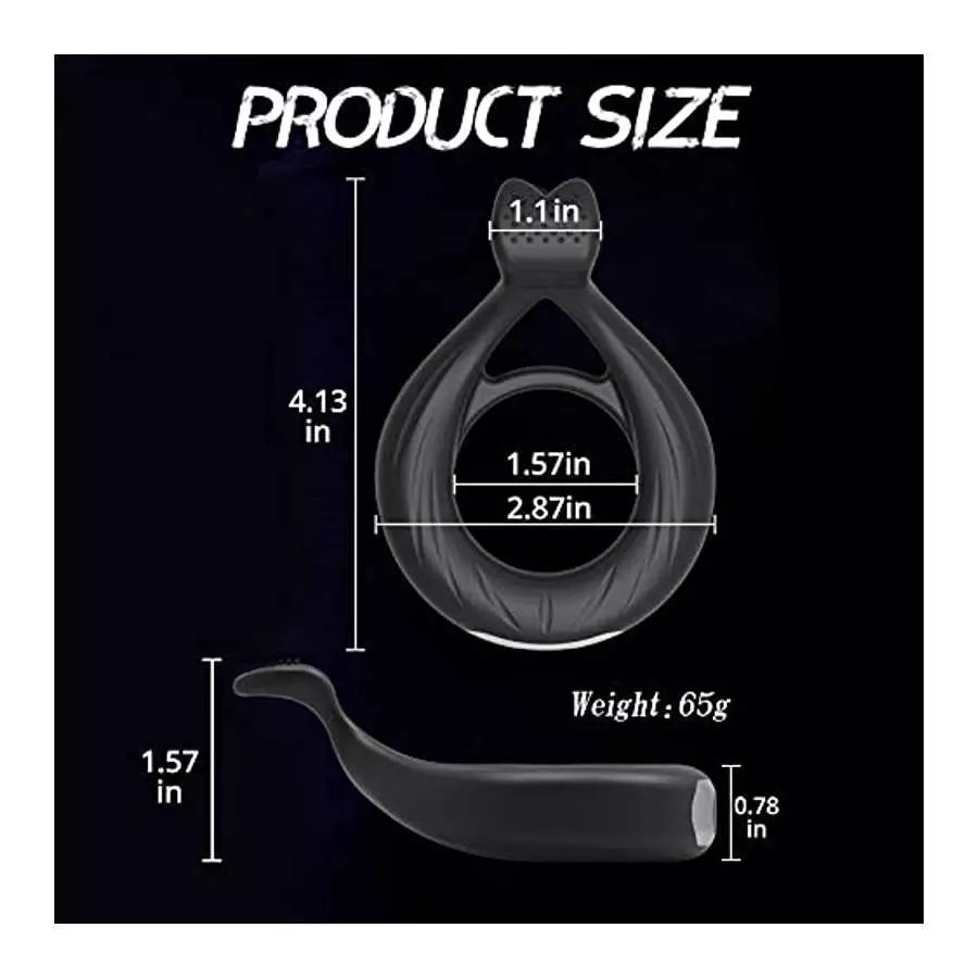 Silicone Vibrating Cock Ring 10 Vibration Modes Penis Ring Testicles Stimulates Waterproof Rechargeable Erection Pleasure Enhanc
