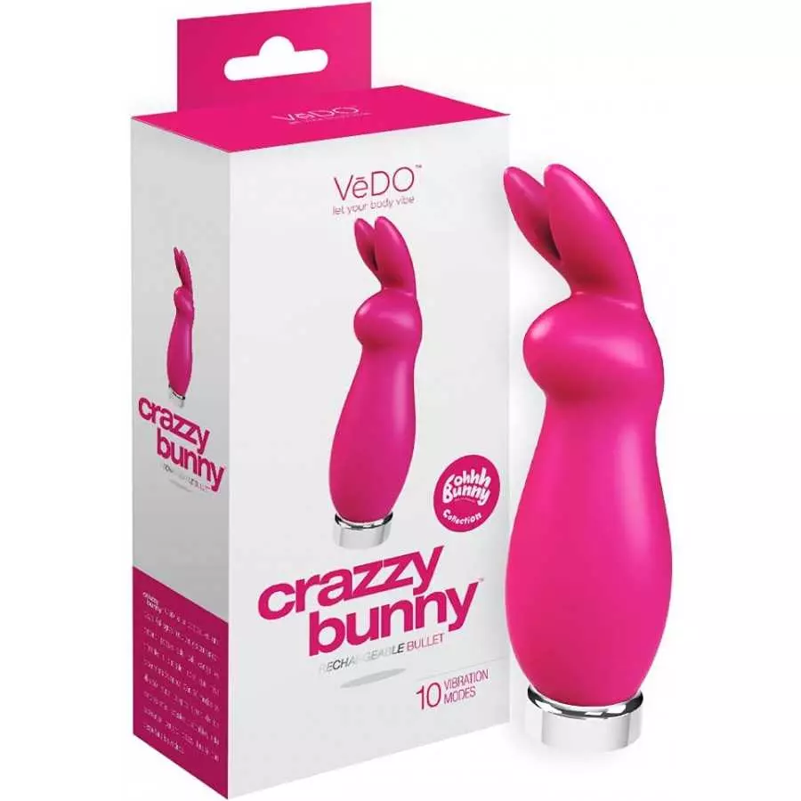 VeDO Crazzy Bunny Rechargeable Bullet - Pretty in Pink VeDO Crazzy Bunny Rechargeable Bullet - Pretty in Pink