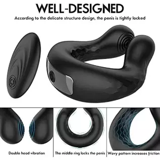 Remote Control Vibrating Cock Ring Penis Ring for Couples with 10 Vibration Modes,Enhance Delay Control Stronger Erection Stimul