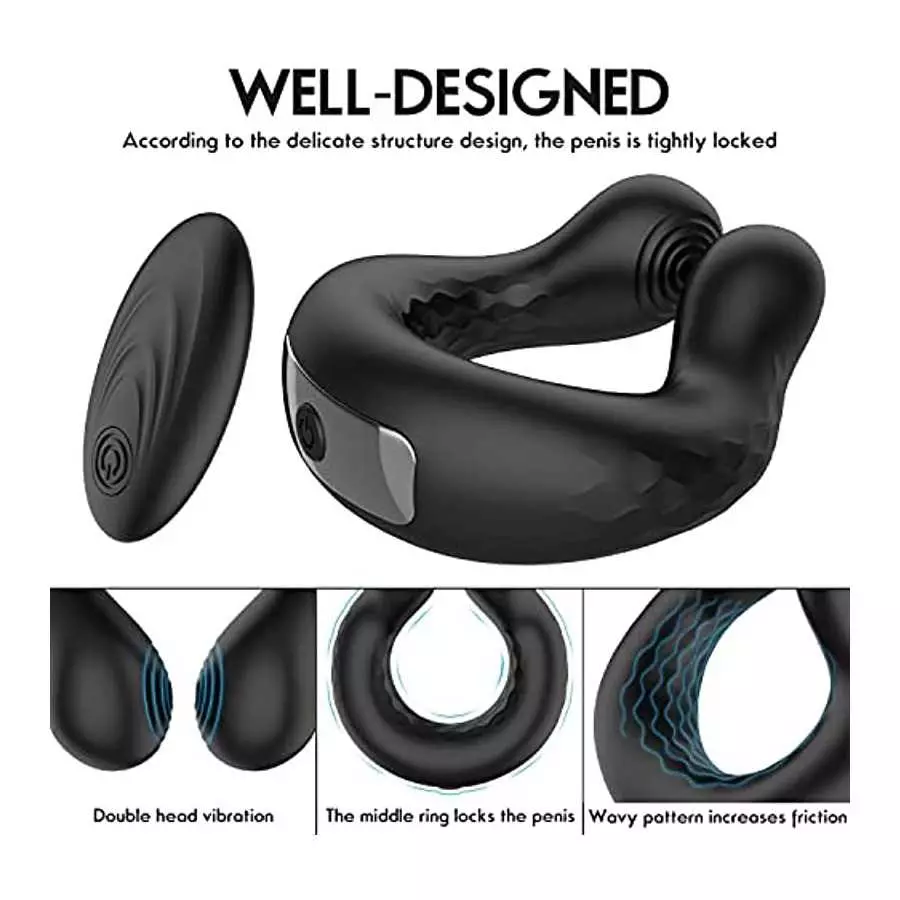 Remote Control Vibrating Cock Ring Penis Ring for Couples with 10 Vibration Modes,Enhance Delay Control Stronger Erection Stimul