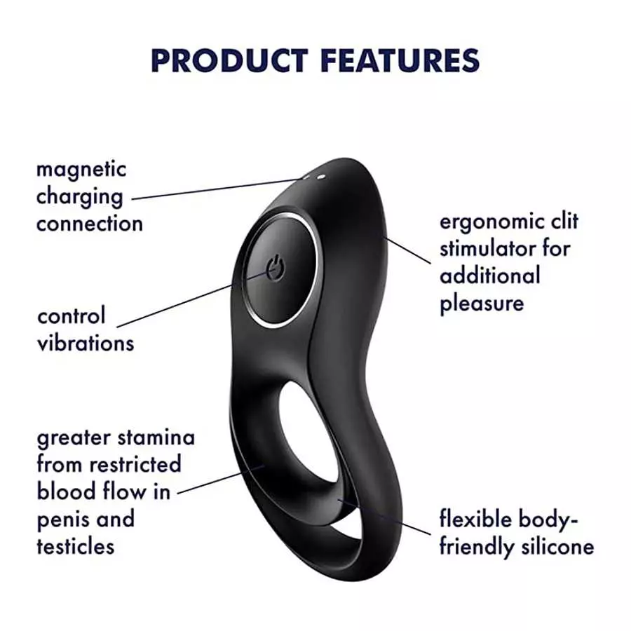 Satisfyer Legendary Duo Cock Ring - Vibrating Penis and Testicle Ring for Longer, Harder, Stronger Erections, Erection Enhancing