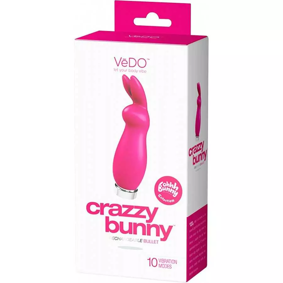 VeDO Crazzy Bunny Rechargeable Bullet - Pretty in Pink