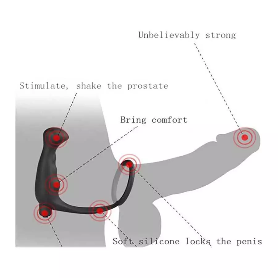 Silicone Anal Vibrator Thrusting Prostate Stimulator Massager Anal Butt Plug Cock Ring Delay Ejaculation Erotic Sex Toys Dildos
