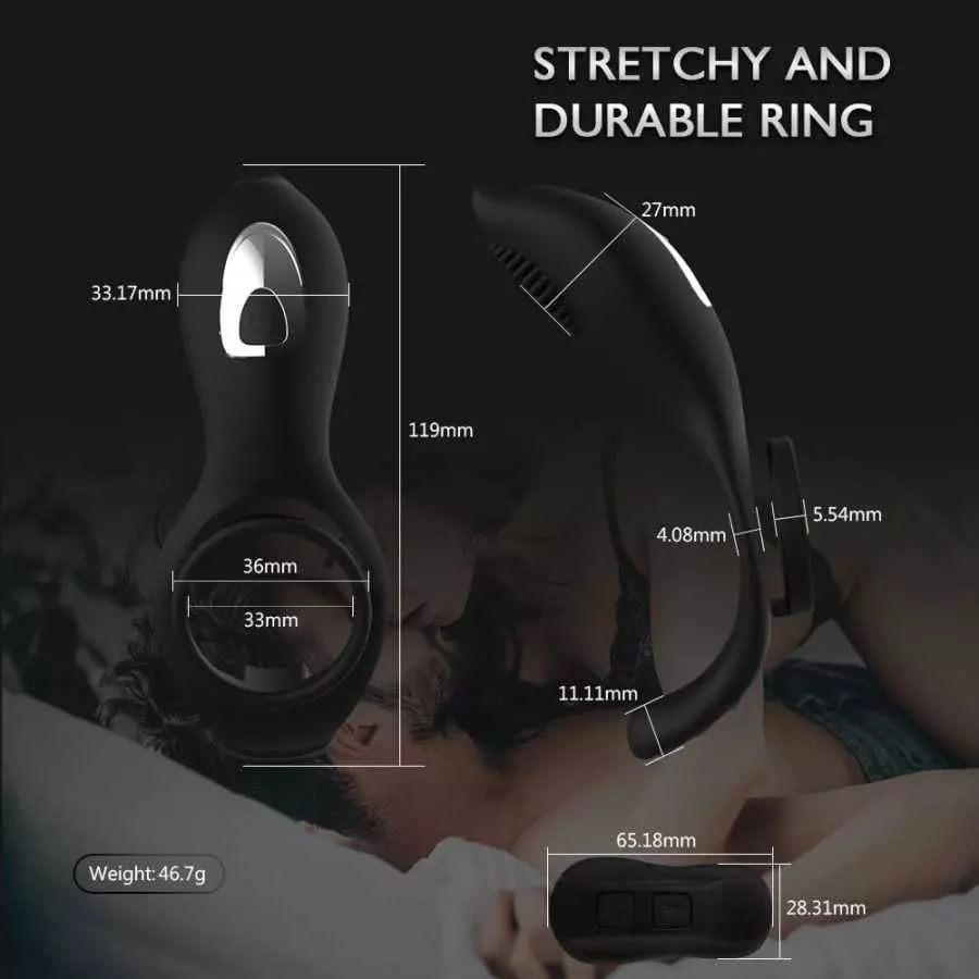 Adult Sex Toys Vibrating Penis Ring for Couples with 10 Vibration Modes, Cock Ring for Stronger Erection Stimulating Pleasure En