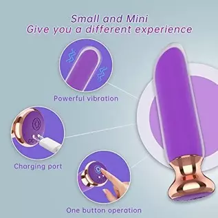 Rechargeable Bullet Vibrator with Transparent Outer for Precision Clitoral Nipple Testis Stimulation, Waterproof G Spot Vibrator