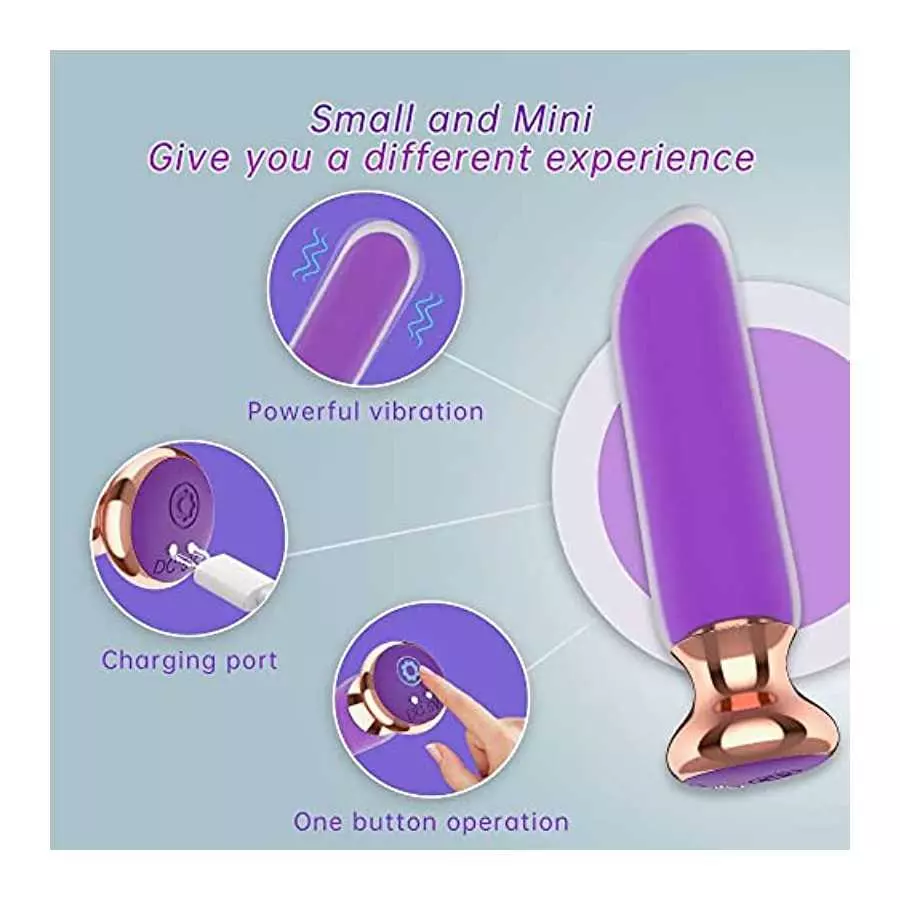 Rechargeable Bullet Vibrator with Transparent Outer for Precision Clitoral Nipple Testis Stimulation, Waterproof G Spot Vibrator