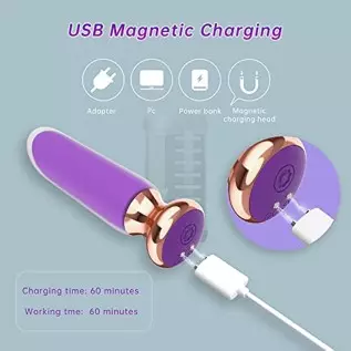 Rechargeable Bullet Vibrator with Transparent Outer for Precision Clitoral Nipple Testis Stimulation, Waterproof G Spot Vibrator