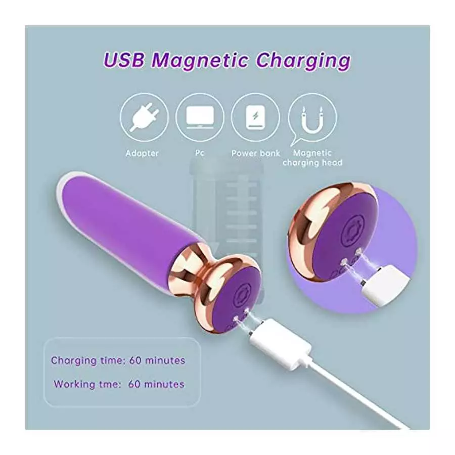 Rechargeable Bullet Vibrator with Transparent Outer for Precision Clitoral Nipple Testis Stimulation, Waterproof G Spot Vibrator