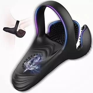 Vibrating Cock Ring, Evyleen Penis Ring with 10 Vibration Modes, Mens Vibrator for Prenium/Balls Stimulation, Waterproof Cock Ri