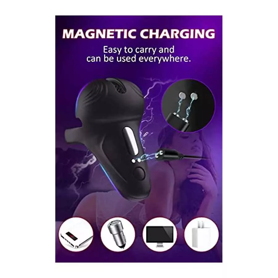 Vibrating Cock Ring, Evyleen Penis Ring with 10 Vibration Modes, Mens Vibrator for Prenium/Balls Stimulation, Waterproof Cock Ri