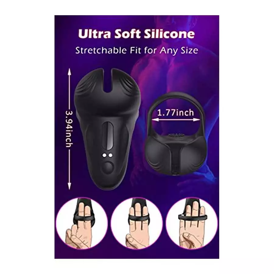 Vibrating Cock Ring, Evyleen Penis Ring with 10 Vibration Modes, Mens Vibrator for Prenium/Balls Stimulation, Waterproof Cock Ri