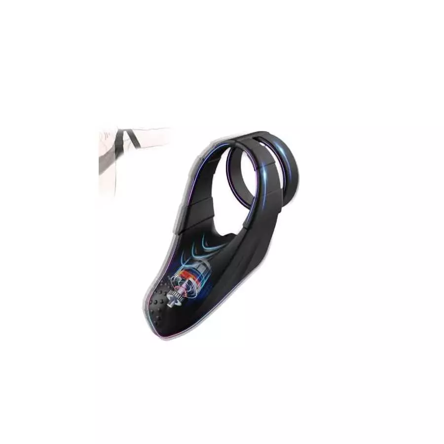 MMQ Vibrating Penis Ring with Taint Teaser, Dildo Vibrator Stretchy Cock Ring Testis Stimulator, Male Couple Vibrator Cock Ring