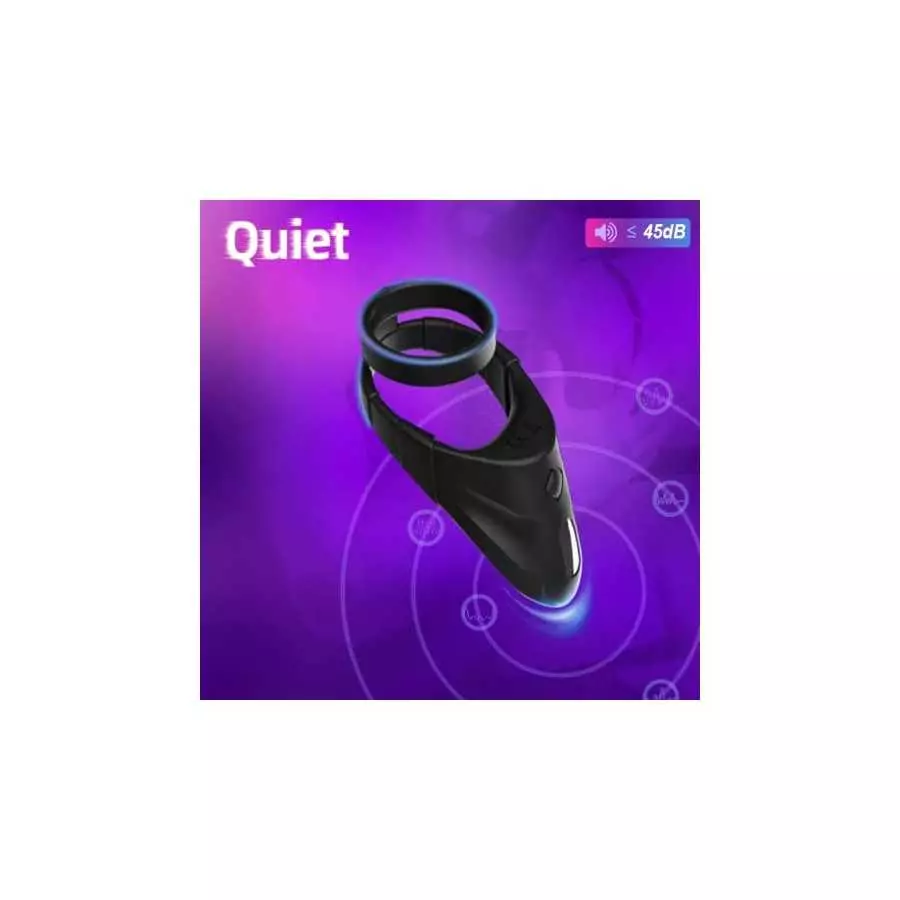 MMQ Vibrating Penis Ring with Taint Teaser, Dildo Vibrator Stretchy Cock Ring Testis Stimulator, Male Couple Vibrator Cock Ring