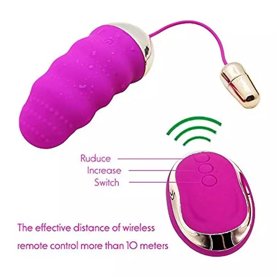 Remote Control Bullet Vibrator, Vibrating Love Egg Silicone Tongue Bullets Clitoral Nipple Stimulator, 10 Vibration Small Adult 