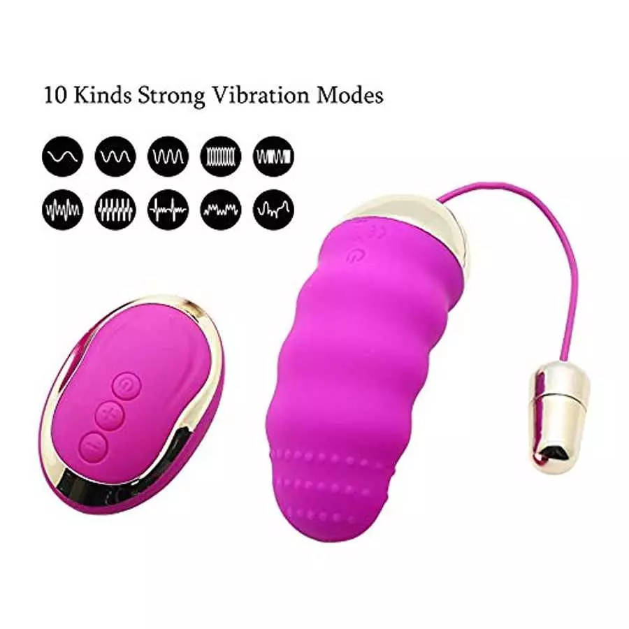 Remote Control Bullet Vibrator, Vibrating Love Egg Silicone Tongue Bullets Clitoral Nipple Stimulator, 10 Vibration Small Adult 