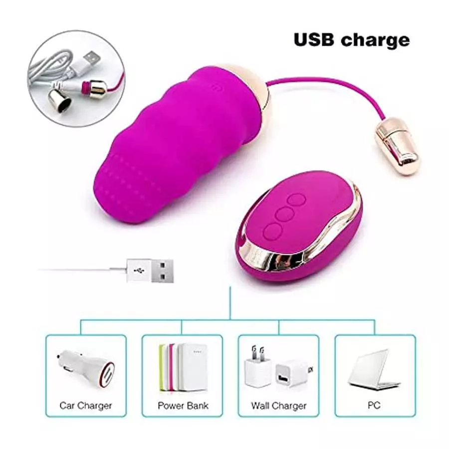 Remote Control Bullet Vibrator, Vibrating Love Egg Silicone Tongue Bullets Clitoral Nipple Stimulator, 10 Vibration Small Adult 