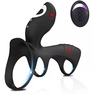 UTIMI Vibrating Cock Rings Silicone Dual-Motor Penis Ring with Remote Control Longer Harder Stronger Erection Enhancing Sex Toys