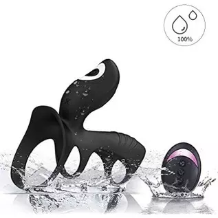 UTIMI Vibrating Cock Rings Silicone Dual-Motor Penis Ring with Remote Control Longer Harder Stronger Erection Enhancing Sex Toys