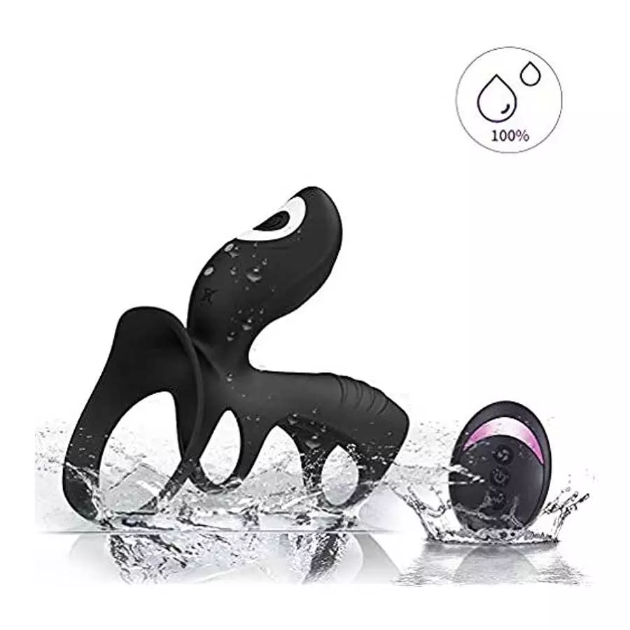 UTIMI Vibrating Cock Rings Silicone Dual-Motor Penis Ring with Remote Control Longer Harder Stronger Erection Enhancing Sex Toys