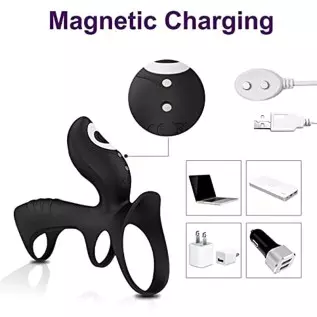 UTIMI Vibrating Cock Rings Silicone Dual-Motor Penis Ring with Remote Control Longer Harder Stronger Erection Enhancing Sex Toys