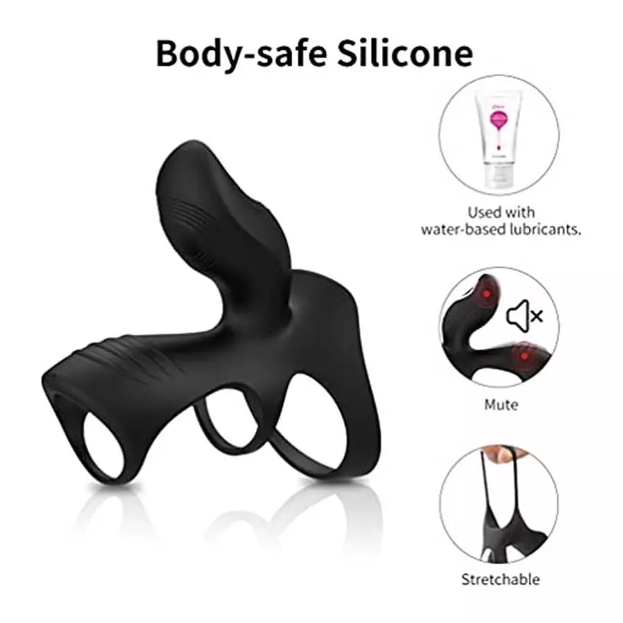 UTIMI Vibrating Cock Rings Silicone Dual-Motor Penis Ring with Remote Control Longer Harder Stronger Erection Enhancing Sex Toys