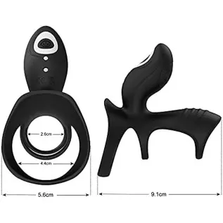 UTIMI Vibrating Cock Rings Silicone Dual-Motor Penis Ring with Remote Control Longer Harder Stronger Erection Enhancing Sex Toys