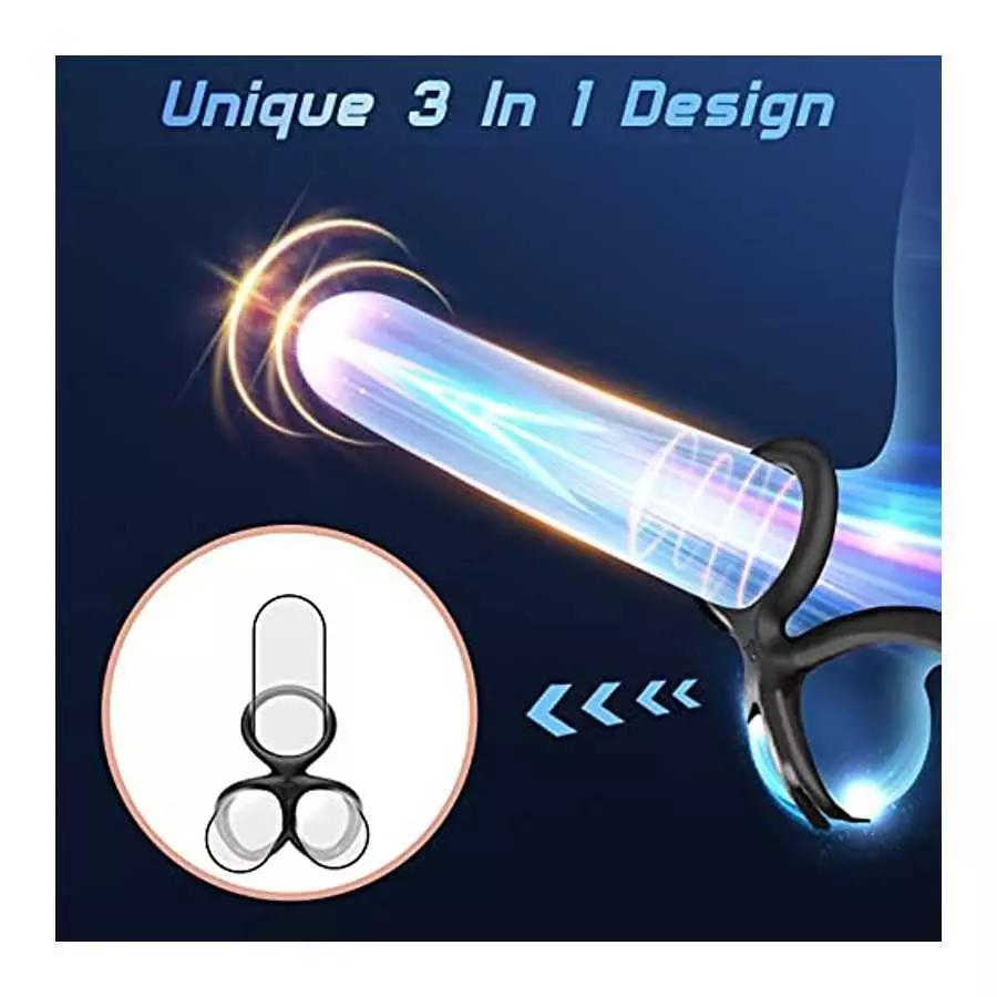 Silicone Cock Ring, Bukinler 3 in 1 Ultra Soft Stretchy Penis Rings for Erection Enhancing, Cock Ring Adult Sensory Toys Sex Toy