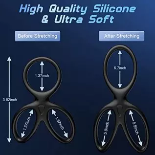 Silicone Cock Ring, Bukinler 3 in 1 Ultra Soft Stretchy Penis Rings for Erection Enhancing, Cock Ring Adult Sensory Toys Sex Toy