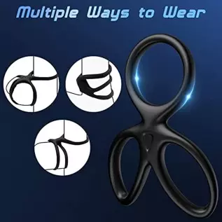 Silicone Cock Ring, Bukinler 3 in 1 Ultra Soft Stretchy Penis Rings for Erection Enhancing, Cock Ring Adult Sensory Toys Sex Toy