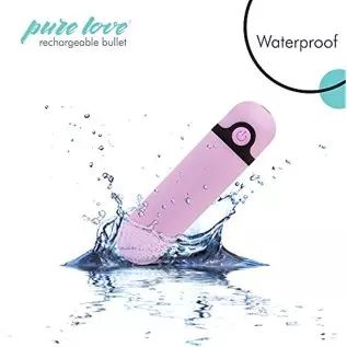 Pure Love 3.5 Inch Rechargeable Bullet Vibrator Purple, Waterproof, 10 Functions, Adult Sex Toy