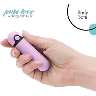 Pure Love 3.5 Inch Rechargeable Bullet Vibrator Purple, Waterproof, 10 Functions, Adult Sex Toy