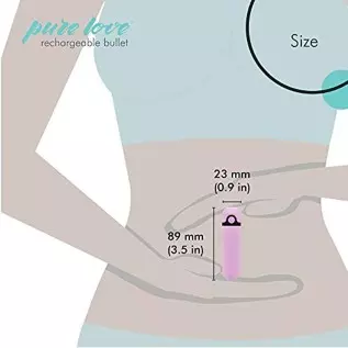 Pure Love 3.5 Inch Rechargeable Bullet Vibrator Purple, Waterproof, 10 Functions, Adult Sex Toy