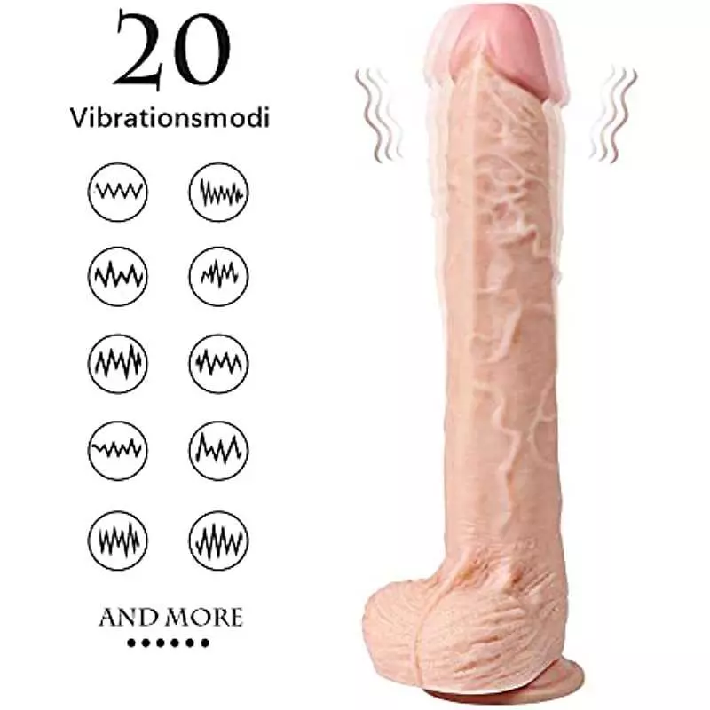 11.6 Inch Huge USB Rechargable Vibrator Realistic Dildo Vibrator with Wireless Controller 20 Modes Large Dildo Vibrating Machine