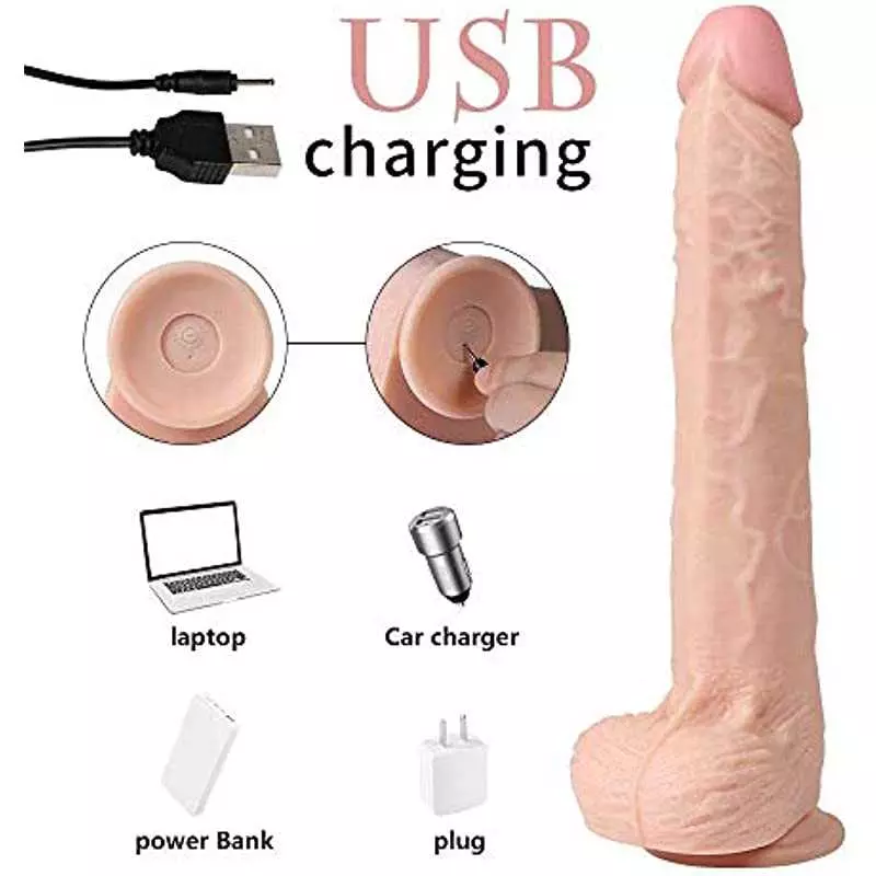 11.6 Inch Huge USB Rechargable Vibrator Realistic Dildo Vibrator with Wireless Controller 20 Modes Large Dildo Vibrating Machine