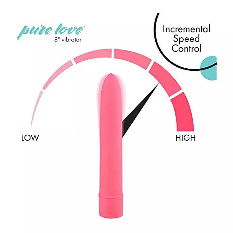 Pure Love 7 Inch Vibrator, Pink Color, Waterproof with Speed Dial Control, Adult Sex Toy, Classic Sex Toy,