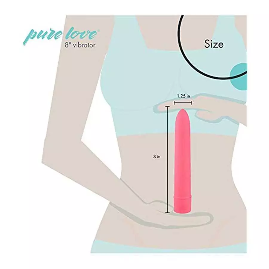 Pure Love 7 Inch Vibrator, Pink Color, Waterproof with Speed Dial Control, Adult Sex Toy, Classic Sex Toy,
