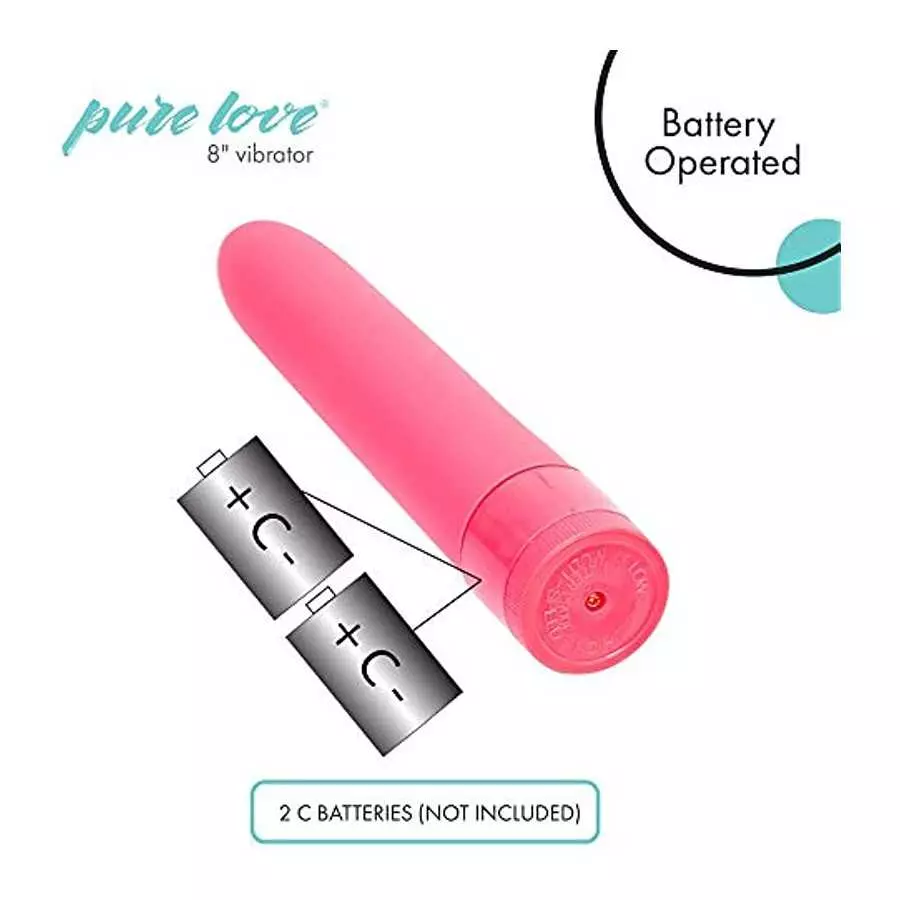 Pure Love 7 Inch Vibrator, Pink Color, Waterproof with Speed Dial Control, Adult Sex Toy, Classic Sex Toy,