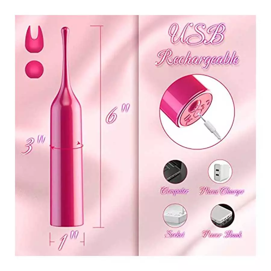 Clitoral Stimulation Vibrator Sex Toy for Women Pleasure, Nipple Clip Mini Anal Clit Bullet Vibrator with 10 Powerful Vibrations