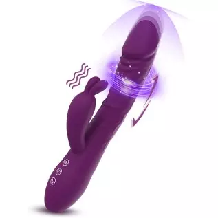 Thrusting Rabbit Vibrator for Women, TYFURENA G Spot Rotating Dildo Vibrator with 6 Thrust Action 10 Vibration, Heating Stimulat