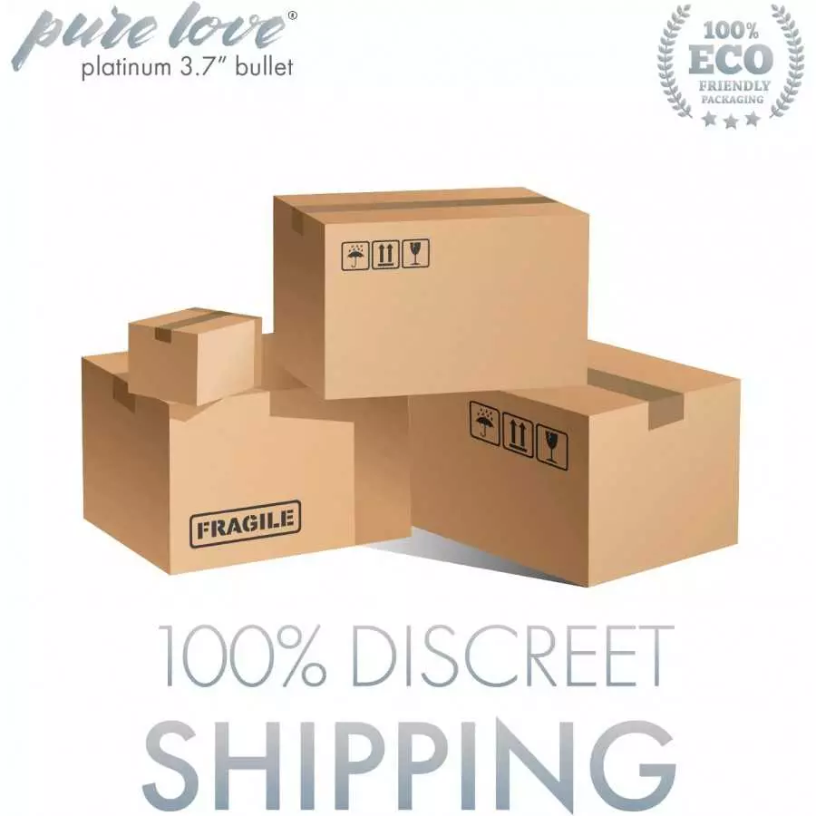 Pure Love 3.7 Inch Vibrating Bullet Platinum Color, Waterproof with variable touch speed control, Adult Sex Toy, Metallic Grey V