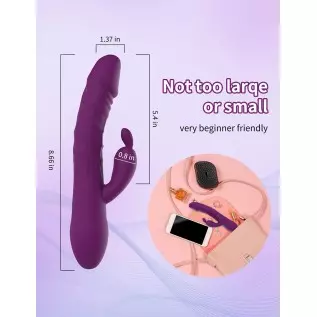 Thrusting Rabbit Vibrator for Women, TYFURENA G Spot Rotating Dildo Vibrator with 6 Thrust Action 10 Vibration, Heating Stimulat