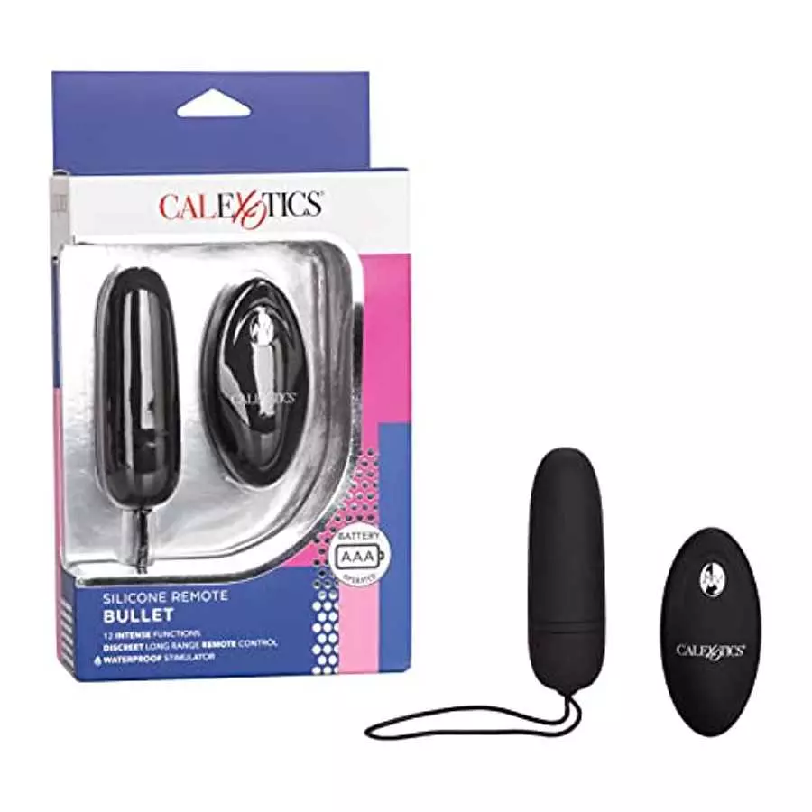 CalExotics Silicone Remote Bullet Vibrator - Waterproof Sex Toys for Couples - 12 Vibe Function - Adult Vibe Egg Massager - Blac CalExotics Silicone Remote Bullet Vibrator - Waterproof Sex Toys for Couples - 12 Vibe Function - Adult Vibe Egg Massager - Blac