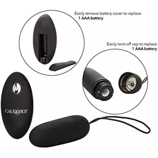CalExotics Silicone Remote Bullet Vibrator - Waterproof Sex Toys for Couples - 12 Vibe Function - Adult Vibe Egg Massager - Blac